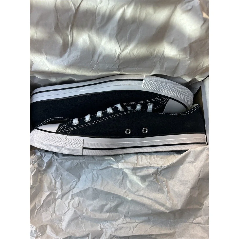 Converse Jack Purcell All Star Canvas Low Unisex Sneakers Black /White M 10 W 12